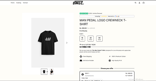 shopify site design product page design